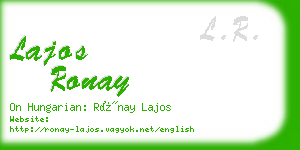 lajos ronay business card